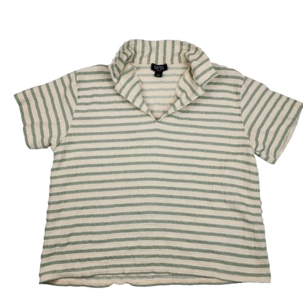 Boohoo Man Knit Polo‎ Shirt Size L Brown Collared Breathable Sailing Beach